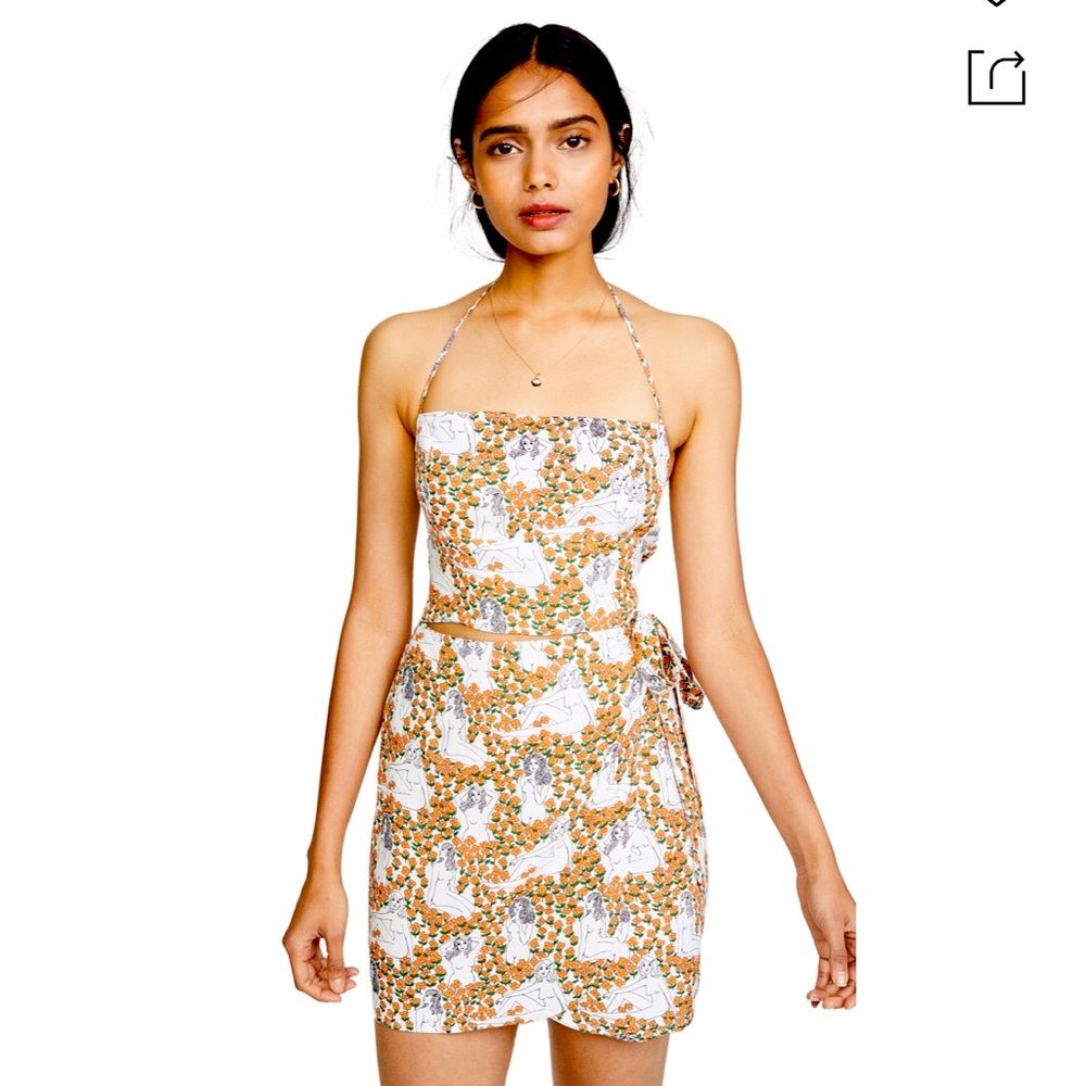 NWOT Reformation Coconut Tie Dress in Nymph Print
